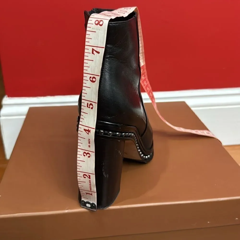 Coach Justina Black Ankle Boots Women's Beaded Chain Accents size 6.5‎ - Picture 12 of 13